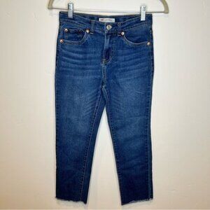 Levi’s Girls High Rise Ankle Straight Jeans with Raw Hem, Size 12